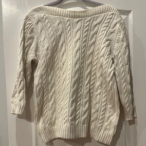Lands' End Boatneck Cream Sweater